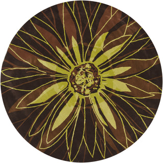 Chandra Dharma DHA-7501 Brown/Green Area Rug Round