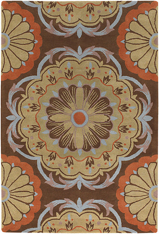 Chandra Dharma DHA-7536 Brown/Blue/Orange/Tan Area Rug main image