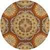 Chandra Dharma DHA-7536 Brown/Blue/Orange/Tan Area Rug Round