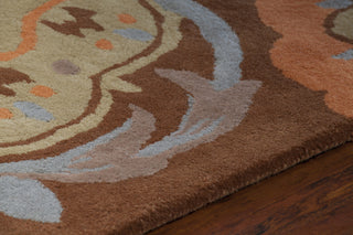 Chandra Dharma DHA-7536 Brown/Blue/Orange/Tan Area Rug Detail