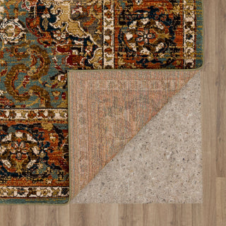 Karastan Spice Market Dhahar Aquamarine Area Rug Back Image