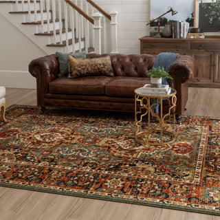 Karastan Spice Market Dhahar Aquamarine Area Rug Lifestyle Image