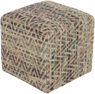 Surya Dahlia DHPF-003 Yellow Neutral Purple Pouf 18 X 18 X 12 Cube