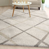 Orian Rugs Super Shag Diamond Thatch Ivory Area Rug 