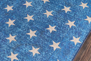 Momeni District DIS-7 Blue Area Rug by Novogratz Corner Shot