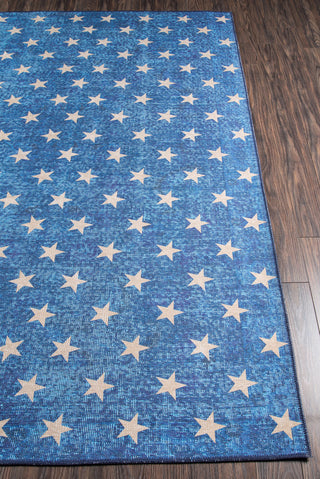 Momeni District DIS-7 Blue Area Rug by Novogratz Closeup