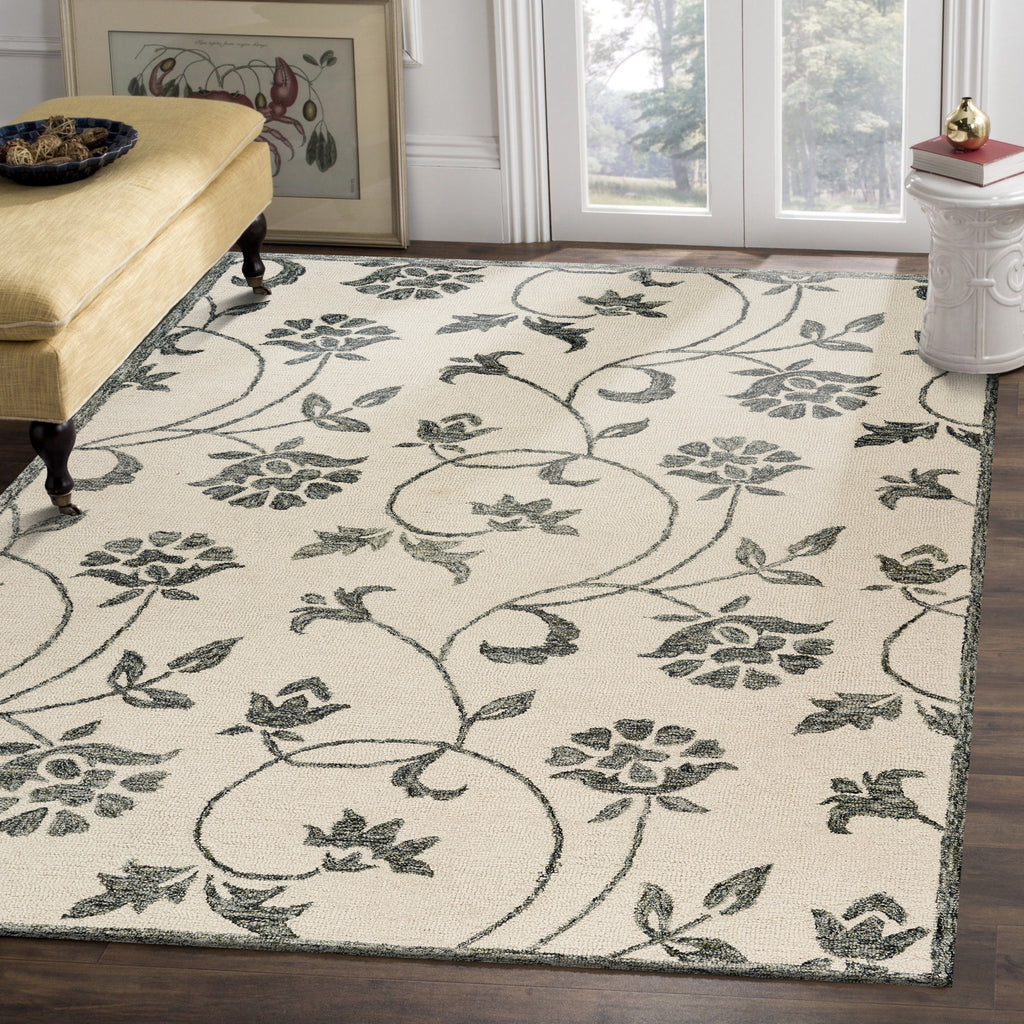 LR Resources Divergence Hint of Floral Ivory Area Rug Lifestyle Image Feature