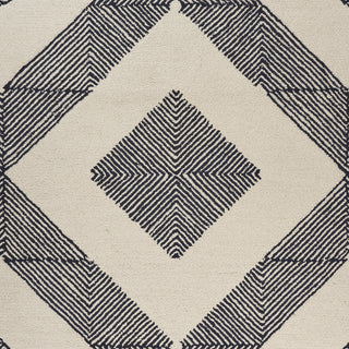 LR Resources Divergence Geometric Groove Ivory Area Rug Detail Image