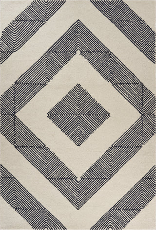 LR Resources Divergence Geometric Groove Ivory Area Rug main image