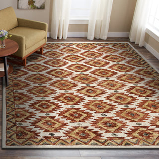 LR Resources Divergence Southwestern Sunrise Ivory Area Rug Lifestyle Image Feature