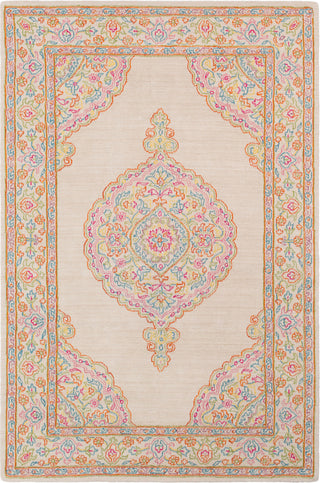 Surya Diwali DIW-1002 Khaki Burnt Orange Saffron Lime Sky Blue Bright Pink Mauve Garnet Area Rug main image