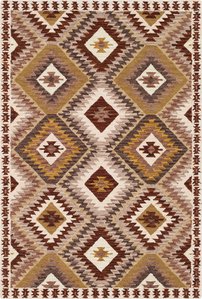 Surya Dena DNA-1001 Dark Brown Beige Ivory Camel Area Rug main image
