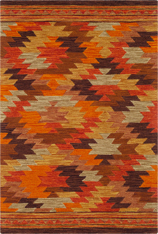 Surya Dena DNA-1004 Terracotta Bright Red Dark Brown Lime Burnt Orange Khaki Camel Area Rug main image