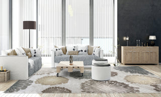 KAS Home Timeless 8009 Silver Starburst Area Rug by Donny Osmond 