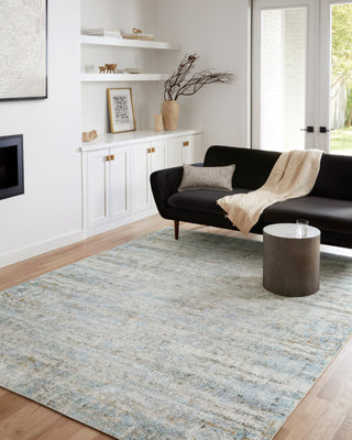 Loloi II Drift DRI-03 Ivory/Sky Area Rug Room Scene Featured