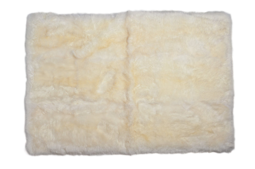 Auskin Luxury Skins Long Wool Sheepskin Ivory Animal Hide Area Rug