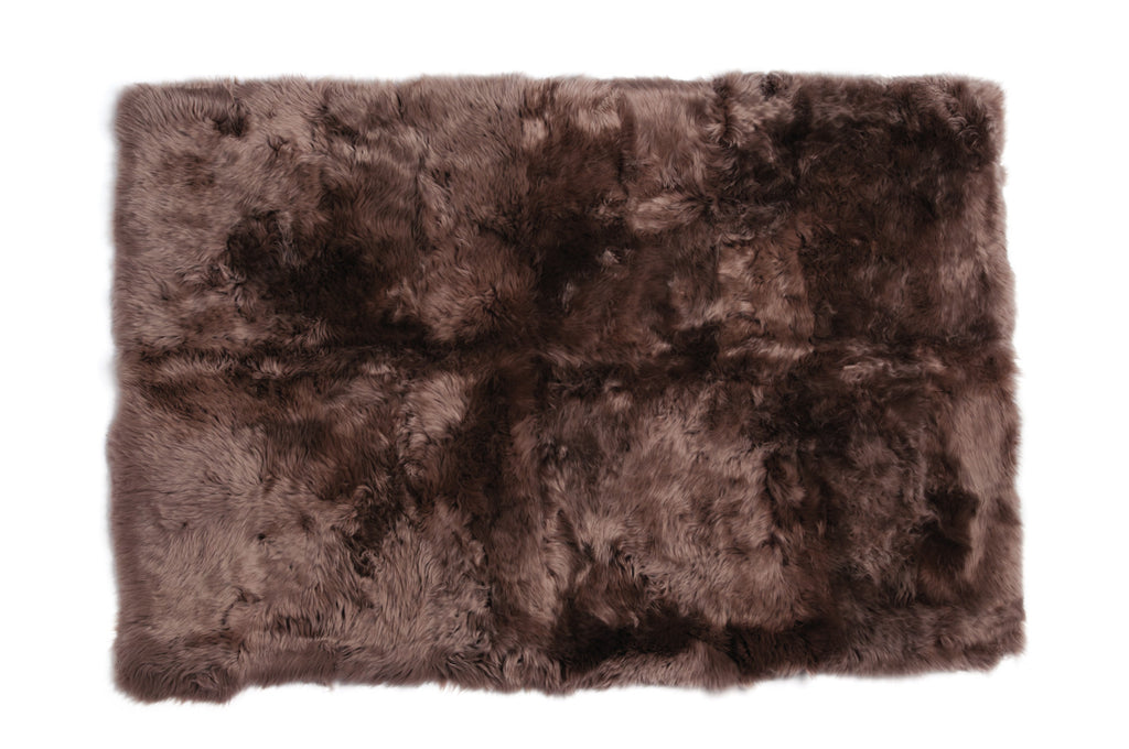 Auskin Luxury Skins Long Wool Sheepskin Taupe Animal Hide Area Rug