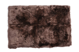 Auskin Luxury Skins Long Wool Sheepskin Taupe Animal Hide Area Rug
