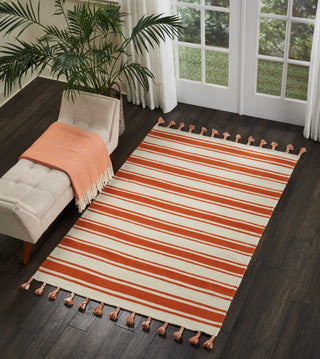 Nourison Rio Vista DST01 Ivory/Orange Area Rug