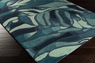 Surya Destinations DTN-52 Teal Hand Tufted Area Rug by Malene B 5x8 Corner