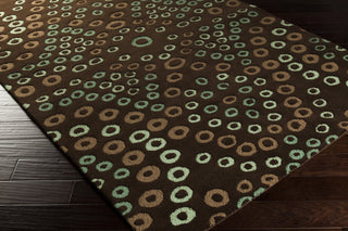 Surya Destinations DTN-55 Chocolate Hand Tufted Area Rug by Malene B 5x8 Corner