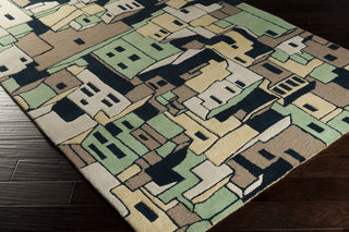 Surya Destinations DTN-60 Lime Hand Tufted Area Rug by Malene B 5x8 Corner