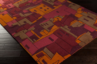 Surya Destinations DTN-61 Burgundy Hand Tufted Area Rug by Malene B 5x8 Corner