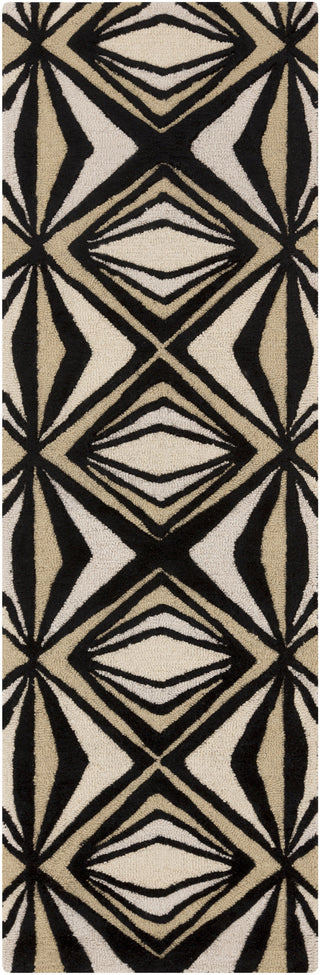 Surya Destinations DTN-65 Black Hand Tufted Area Rug by Malene B 2'6'' X 8' Runner