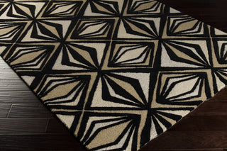 Surya Destinations DTN-65 Black Hand Tufted Area Rug by Malene B 5x8 Corner