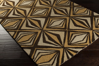 Surya Destinations DTN-66 Chocolate Hand Tufted Area Rug by Malene B 5x8 Corner