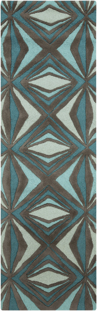 Surya Destinations DTN-67 Teal Area Rug by Malene B 2'6'' x 8' Runner