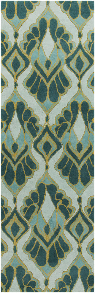 Surya Destinations DTN-73 Teal Area Rug by Malene B 2'6'' x 8' Runner