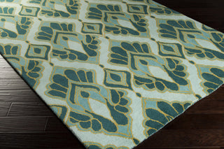 Surya Destinations DTN-73 Teal Hand Tufted Area Rug by Malene B 5x8 Corner