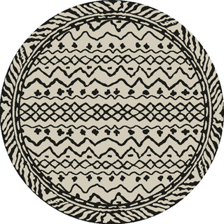 Surya Dwell C DWC-3000 Black Shag Weave Area Rug by DwellStudio 6' Round