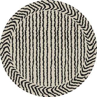 Surya Dwell C DWC-3001 Black Shag Weave Area Rug by DwellStudio 6' Round