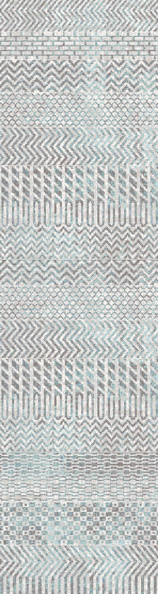 Dynamic Rugs Alea 1808 Taupe/Blue Area Rug Finished Runner Image