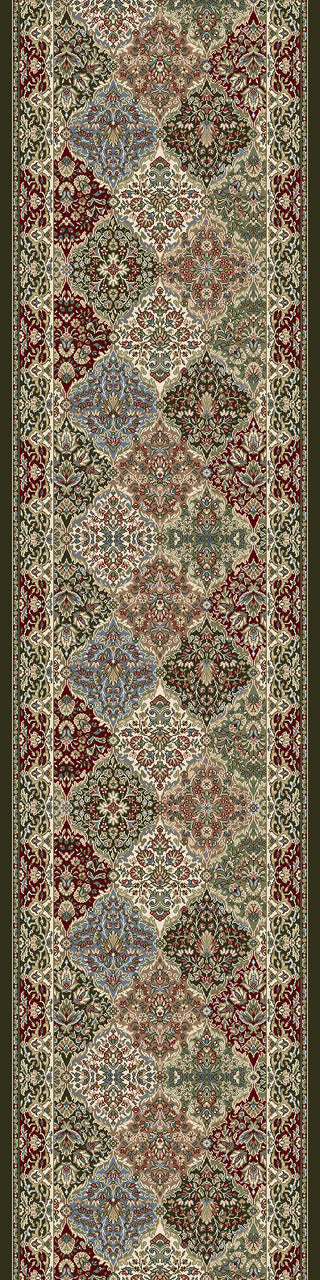 Dynamic Rugs Ancient Garden 57008 Multi Area Rug Roll Runner Shot