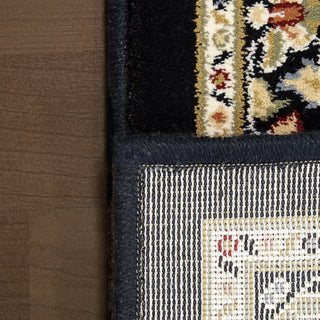 Dynamic Rugs Ancient Garden 57011 Black/Ivory Area Rug Detail Image