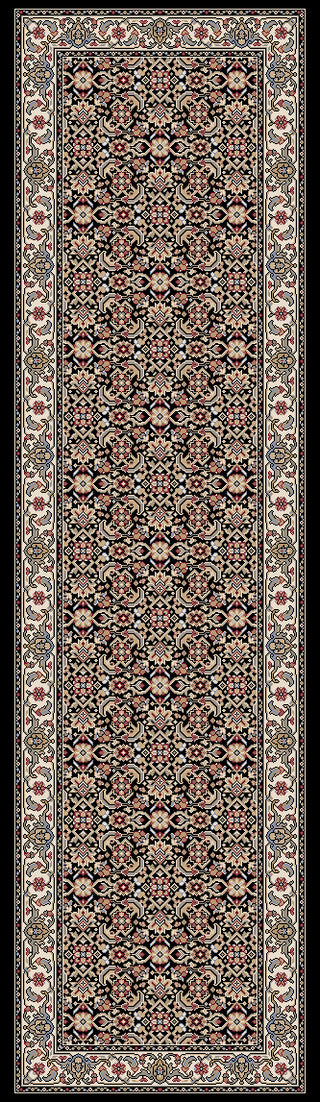 Dynamic Rugs Ancient Garden 57011 Black/Ivory Area Rug Finished Runner Image