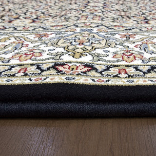 Dynamic Rugs Ancient Garden 57011 Black/Ivory Area Rug Detail Image