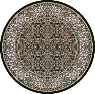 Dynamic Rugs Ancient Garden 57011 Black/Ivory Area Rug Round Image