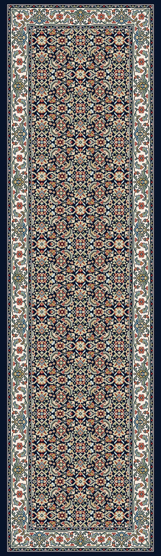 Dynamic Rugs Ancient Garden 57011 Navy Area Rug Finished Runner Image