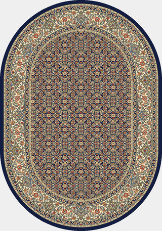 Dynamic Rugs Ancient Garden 57011 Navy Area Rug Oval Shot