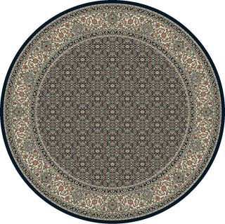 Dynamic Rugs Ancient Garden 57011 Navy Area Rug Round Shot