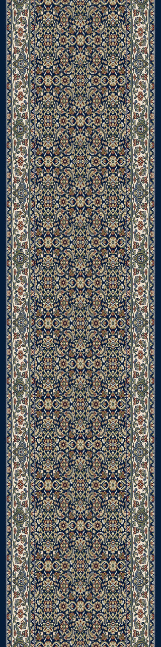 Dynamic Rugs Ancient Garden 57011 Navy Area Rug Roll Runner Image