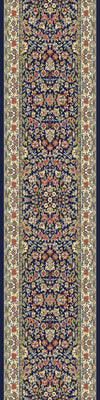 Dynamic Rugs Ancient Garden 57078 Blue/Ivory Area Rug Roll Runner Image