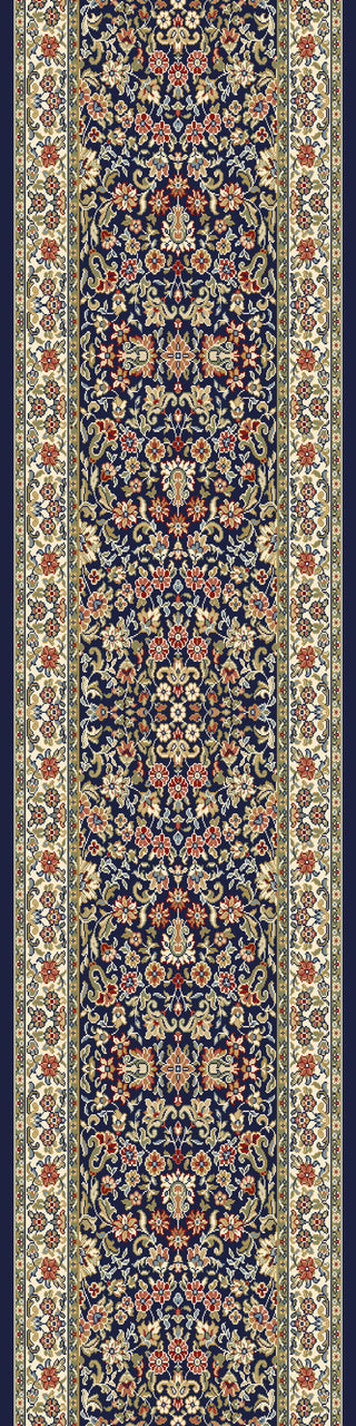 Dynamic Rugs Ancient Garden 57078 Blue/Ivory Area Rug Roll Runner Image