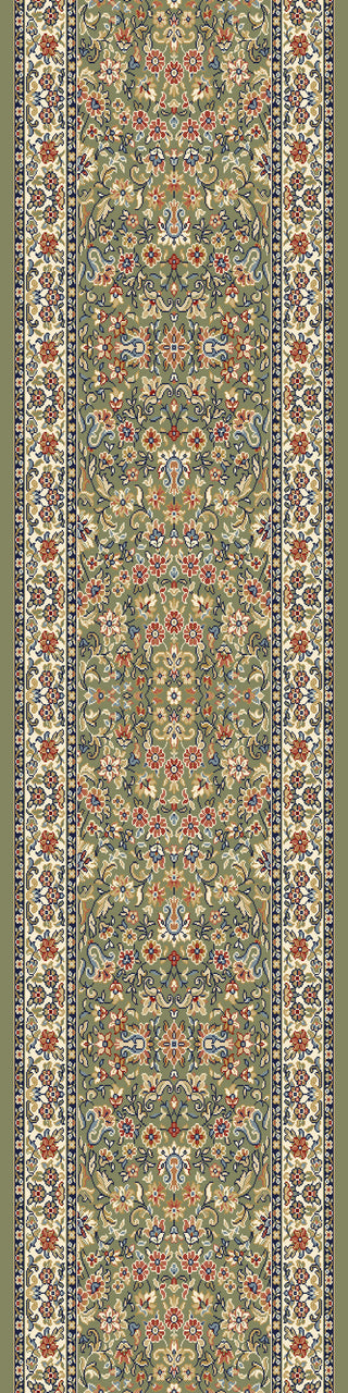 Dynamic Rugs Ancient Garden 57078 Green/Ivory Area Rug Roll Runner Image