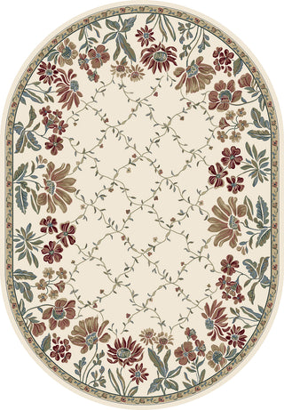 Dynamic Rugs Ancient Garden 57084 Ivory Area Rug Oval Image