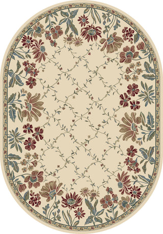 Dynamic Rugs Ancient Garden 57084 Ivory Area Rug Oval Image